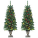 Artificial Christmas Trees 2 Pcs 100 Leds Green 120 Cm