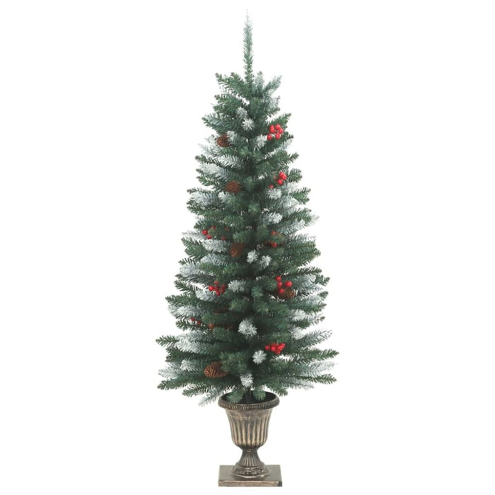 Artificial Christmas Trees 2 Pcs 100 Leds Green and White