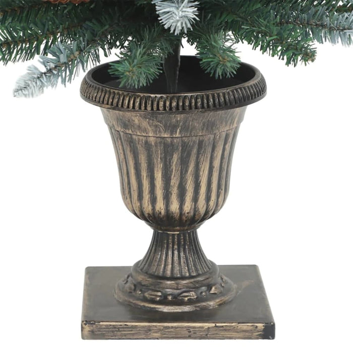 Artificial Christmas Trees 2 Pcs 100 Leds Green and White