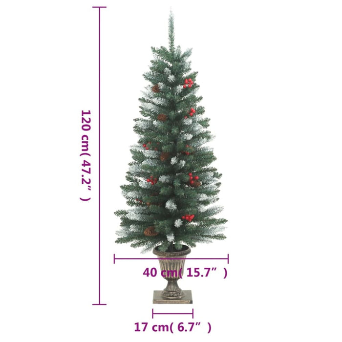 Artificial Christmas Trees 2 Pcs 100 Leds Green and White