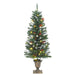 Artificial Christmas Trees 2 Pcs 100 Leds Green and White