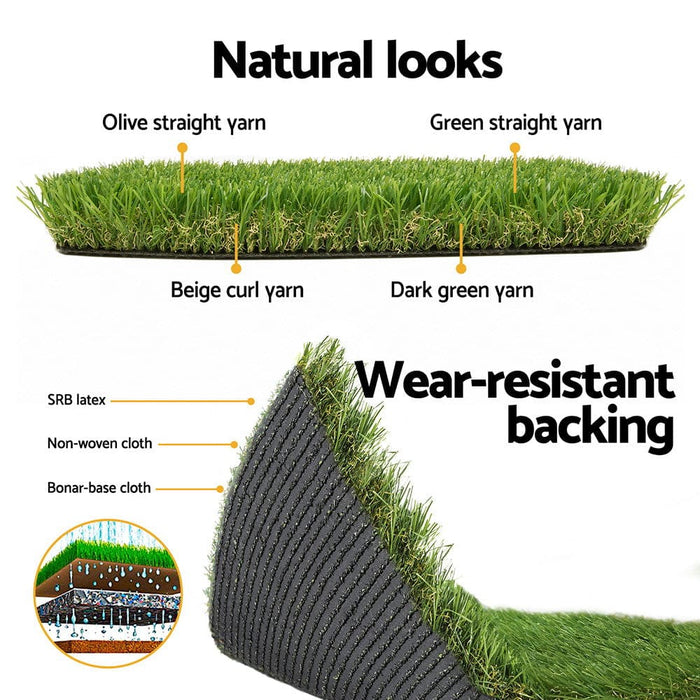 Artificial Grass 35mm 2mx5m Synthetic Fake Lawn Turf