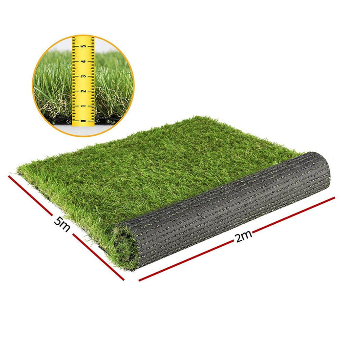 Artificial Grass 35mm 2mx5m Synthetic Fake Lawn Turf