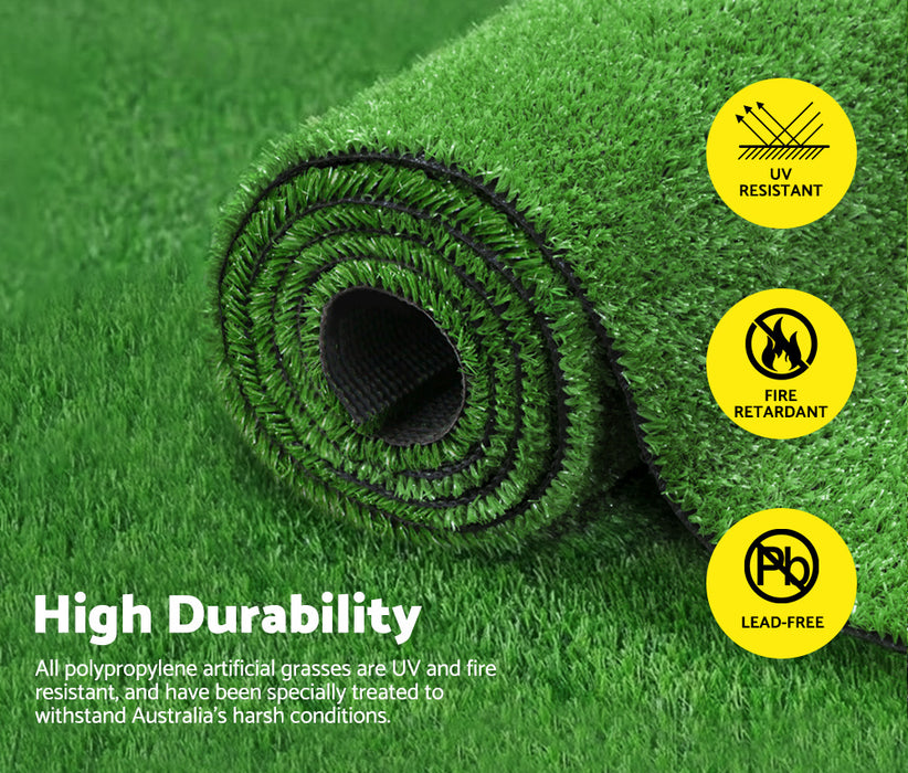 3 Rolls Outdoor Artificial Grass Fake Turf 2M X 5M Plastic Lawn 10Mm