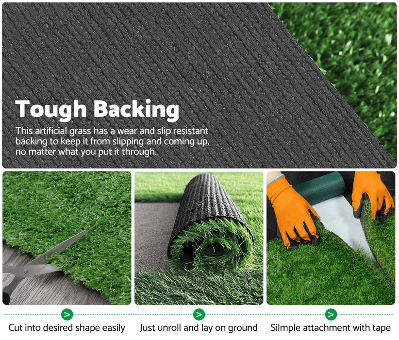 3 Rolls Outdoor Artificial Grass Fake Turf 2M X 5M Plastic Lawn 10Mm