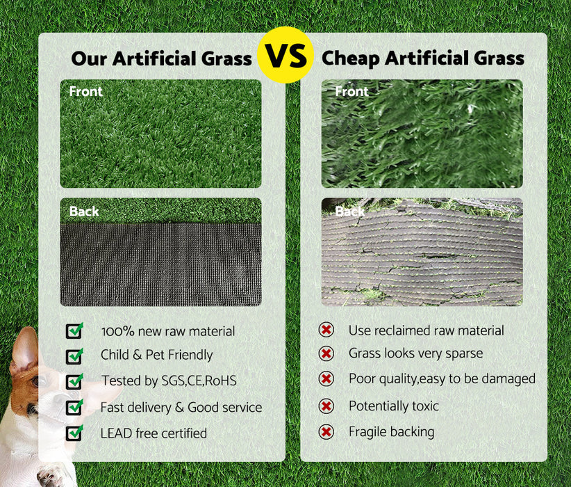 5X Outdoor Artificial Grass 17Mm 2Mx5M 10Sqm Synthetic Grass