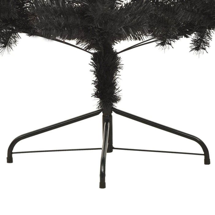Artificial Half Christmas Tree with Stand Black 210 Cm Pvc