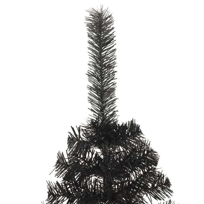 Artificial Half Christmas Tree with Stand Black 210 Cm Pvc