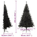 Artificial Half Christmas Tree with Stand Black 240 Cm Pvc