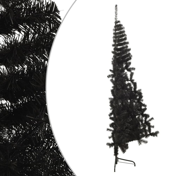 Artificial Half Christmas Tree with Stand Black 240 Cm Pvc