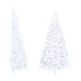 Artificial Half Christmas Tree with Stand White 210 Cm Pvc
