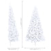 Artificial Half Christmas Tree with Stand White 210 Cm Pvc