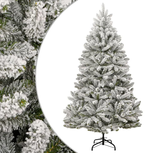Artificial Hinged Christmas Tree With Flocked Snow 210 Cm