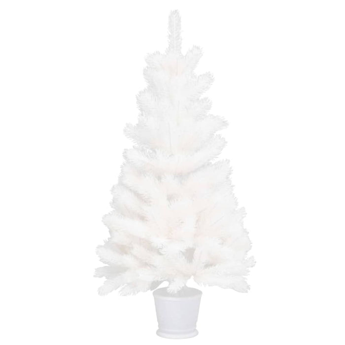 Artificial Pre-lit Christmas Tree White 90 Cm Tbiiapk