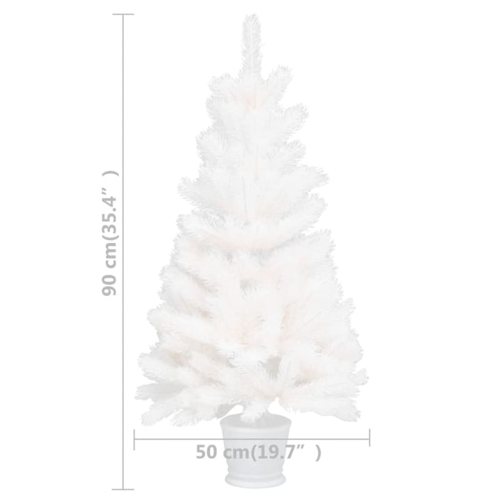 Artificial Pre-lit Christmas Tree White 90 Cm Tbiiapk