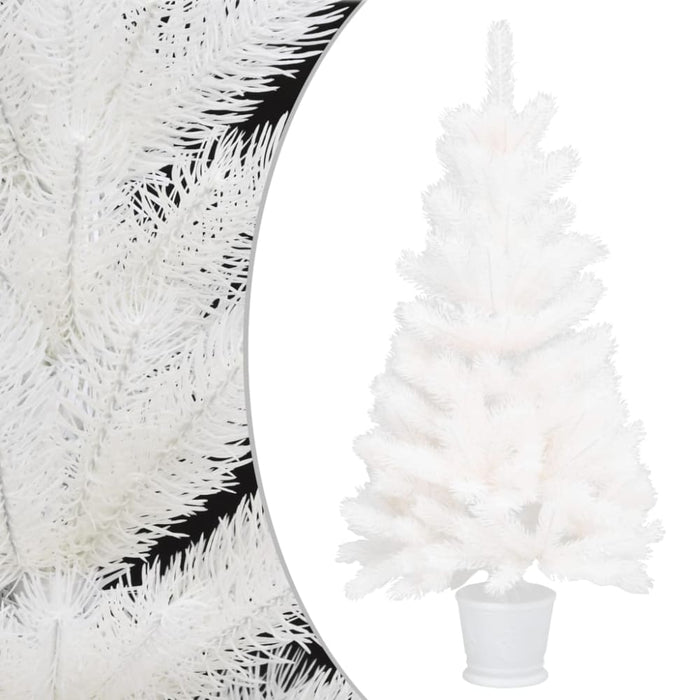 Artificial Pre-lit Christmas Tree White 90 Cm Tbiiapk