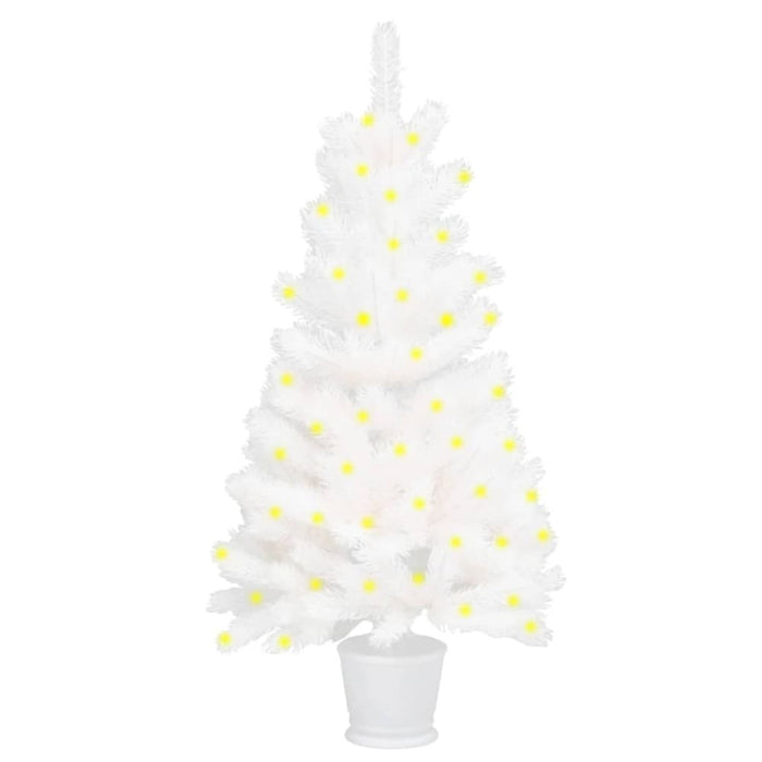 Artificial Pre-lit Christmas Tree White 90 Cm Tbiiapk