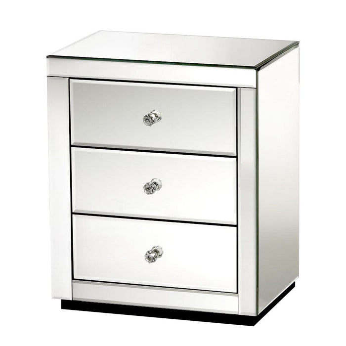 Artiss Set of 2 Bedside Tables Drawers Mirrored Side End
