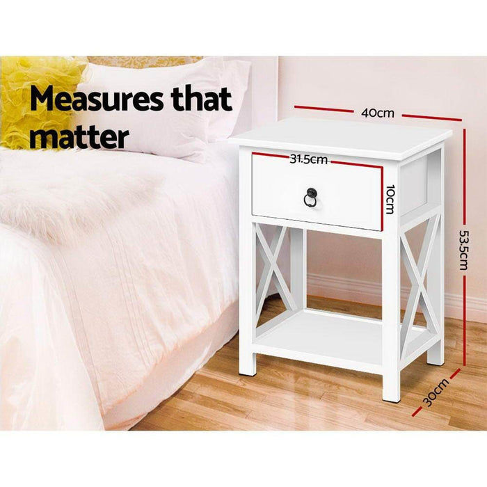 Artiss Set Of 2 Bedside Tables Drawers Side Table