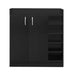 Artiss 2 Doors Shoe Cabinet Storage Cupboard - Black