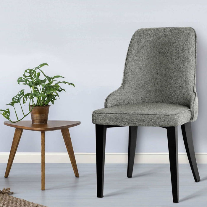 Artiss Set of 2 Fabric Dining Chairs - Grey