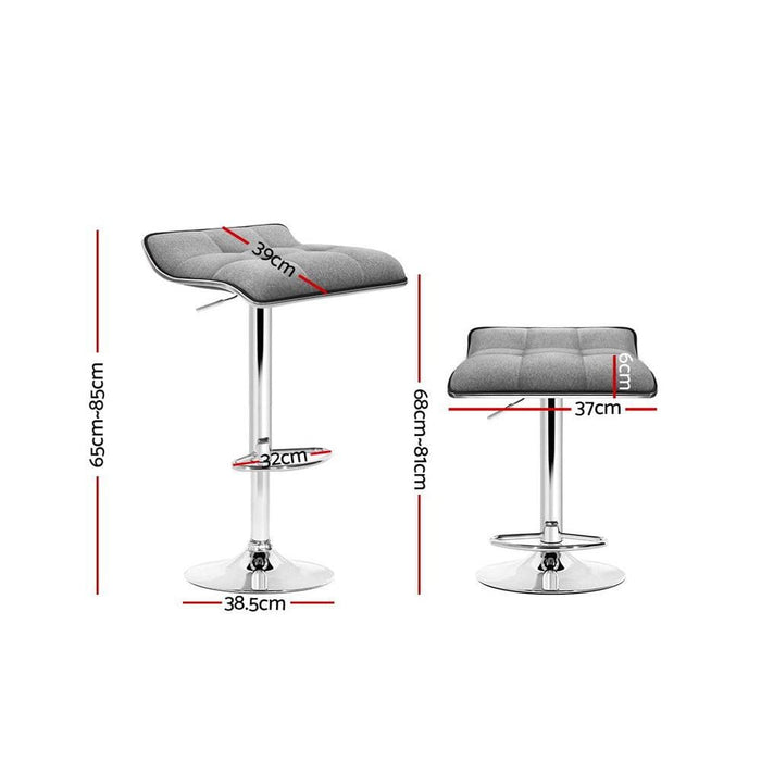 Goslash Picks Artiss Set of 2 Fabric Bar Stools Swivel