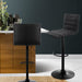 Goslash Picks Artiss Set of 2 Faux Linen Bar Stools - Black