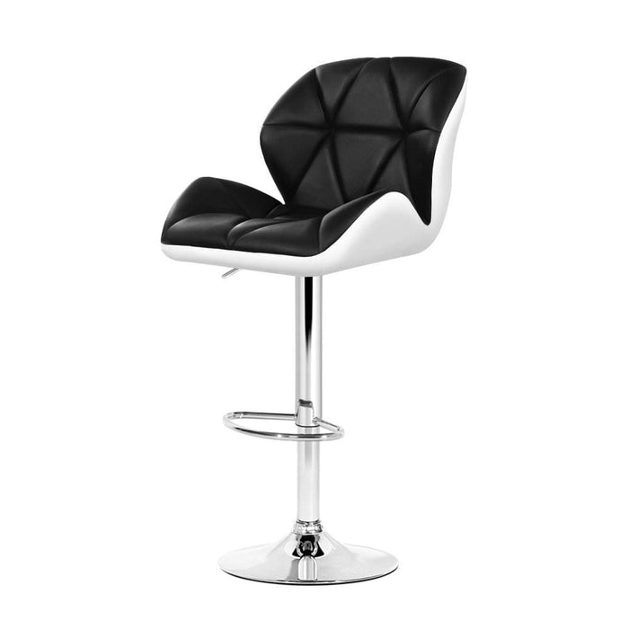 Artiss Set of 2 Kitchen Bar Stools - White Black and Chrome