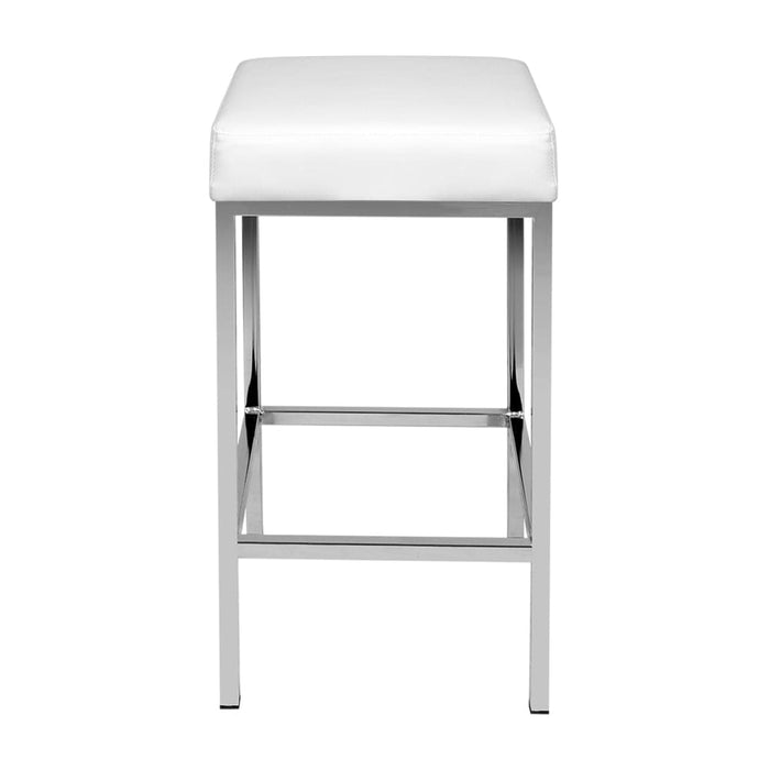 Artiss Set of 2 Pu Leather Backless Bar Stools - White
