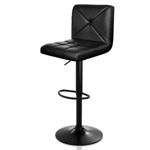 Artiss Set of 2 Pu Leather Gas Lift Bar Stools - Black