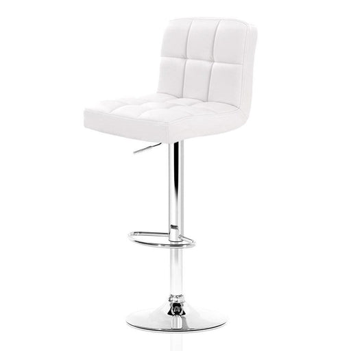 Artiss Set of 2 Pu Leather Gas Lift Bar Stools - White