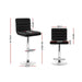 Artiss Set of 2 Pu Leather Bar Stools Padded Line Style