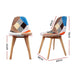 Artiss Set of 2 Retro Beech Fabric Dining Chair - Multi