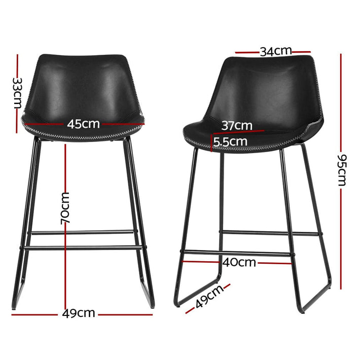 Artiss Set of 2 Bar Stools Kitchen Metal Stool Dining