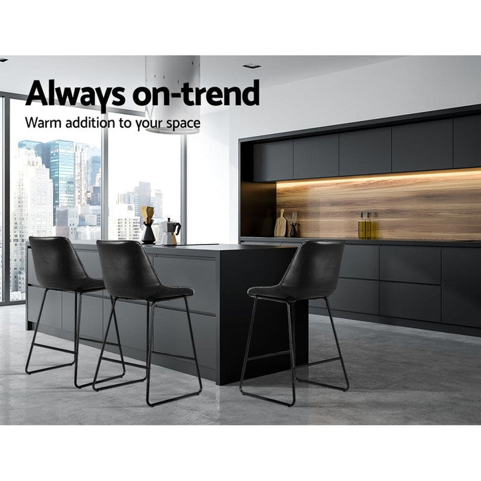 Artiss Set of 2 Bar Stools Kitchen Metal Stool Dining