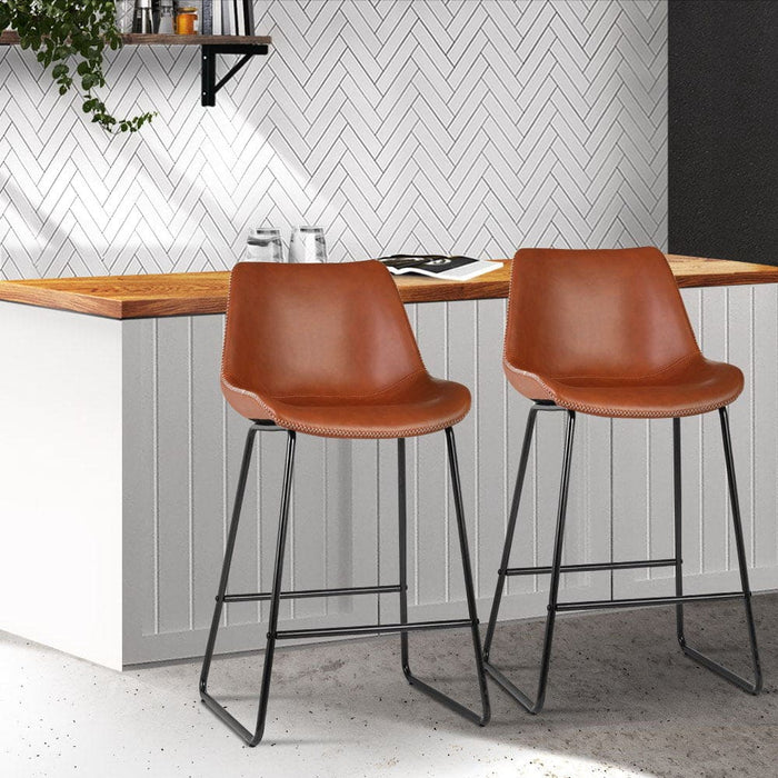 Artiss Set of 2 Bar Stools Kitchen Metal Stool Dining