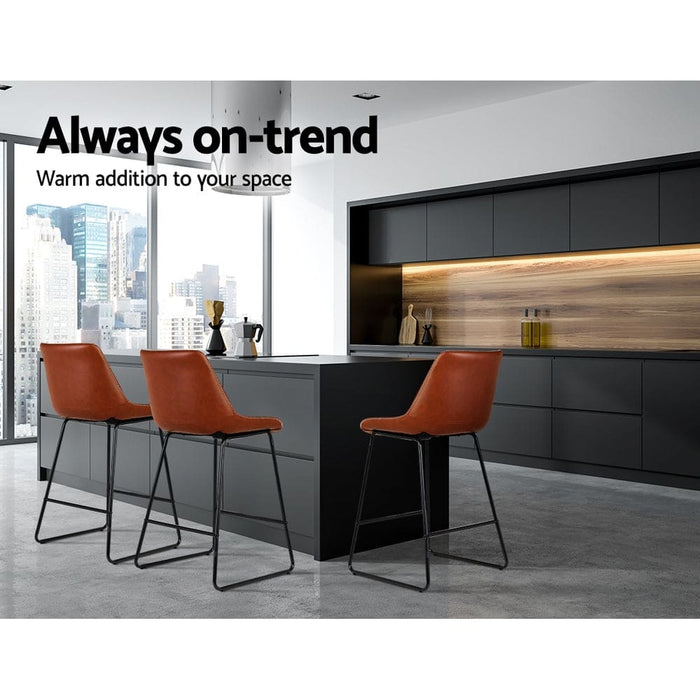 Artiss Set of 2 Bar Stools Kitchen Metal Stool Dining