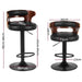 Artiss Set of 2 Bar Stools Kitchen Wooden Gas Lift Pu