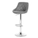 Artiss Set of 2 Bar Stools Pu Leather Diamond Style - Grey