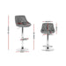 Artiss Set of 2 Bar Stools Pu Leather Diamond Style - Grey