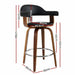 Artiss Set of 2 Bar Stools Pu Leather Wooden Swivel - Wood