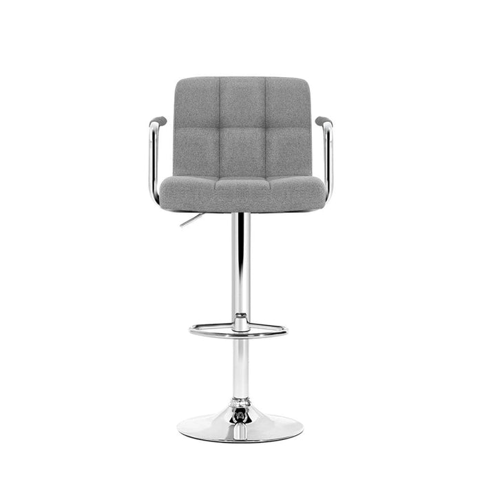 Artiss Set of 2 Bar Stools Gas Lift Swivel - Steel and Grey