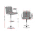 Artiss Set of 2 Bar Stools Gas Lift Swivel - Steel and Grey