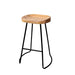 Artiss Set of 2 Elm Wood Backless Bar Stools 65cm - Black