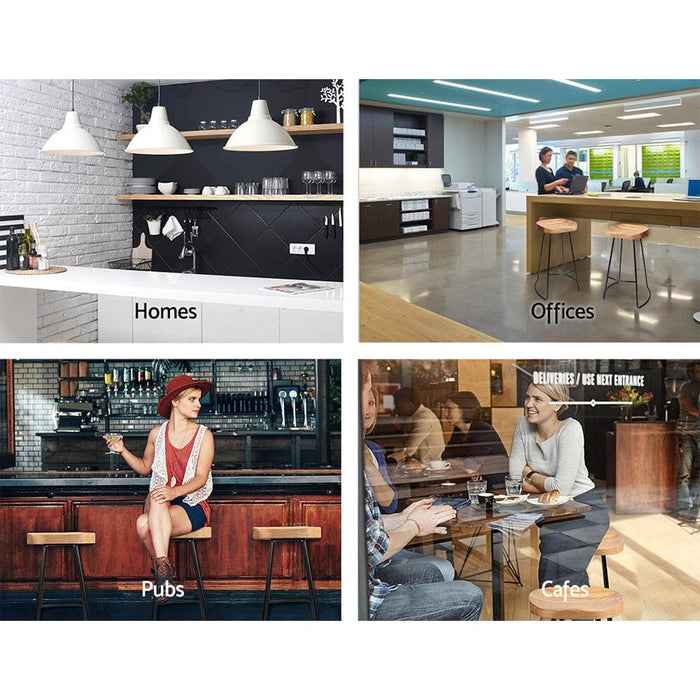 Artiss Set of 2 Elm Wood Backless Bar Stools 65cm - Black