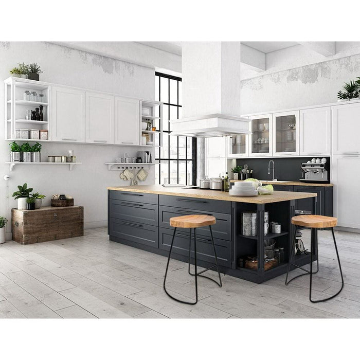 Artiss Set of 2 Elm Wood Backless Bar Stools 65cm - Black