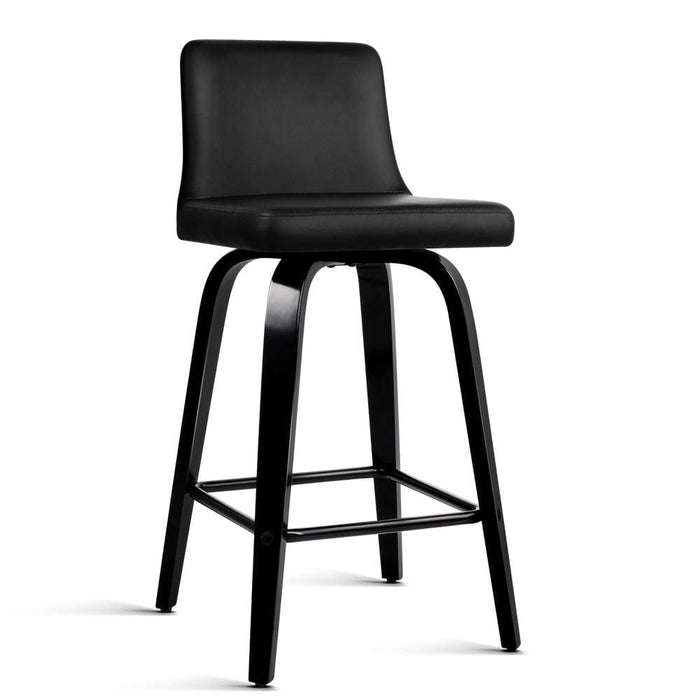 Goslash Picks Artiss Set of 2 Wooden Pu Leather Bar Stool
