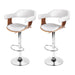 Artiss Set of 2 Wooden Pu Leather Bar Stool - White