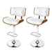 Artiss Set of 2 Wooden Gas Lift Bar Stool - White and Chrome