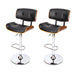 Artiss Set of 2 Wooden Gas Lift Bar Stools - Black